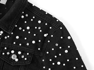 Women's Pearls Denim <b>Jacket</b> - Product Image 4