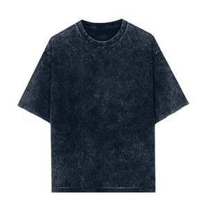 Camiseta de algodón lavado verde oversize para hombre, manga corta, cuello redondo, estilo casual, corte jersey. - Product Image 1