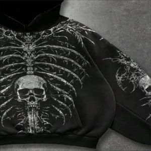 Sweat-shirt à capuche Y2K de haute qualité en coton mélangé lourd 350g pour homme, style streetwear surdimensionné, brodé, avec fermeture éclair, respirant, pour l'automne - Product Image 3