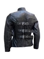 Manteau long en cuir pour homme avec ceinture, style trench-coat classique, vêtement d'extérieur élégant et vintage