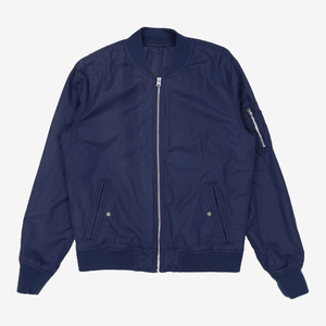 Chaqueta bomber para hombre, exterior de poliéster, forro acolchado cálido, cierre de cremallera, estilo casual universitario, con mangas largas. - Product Image 1
