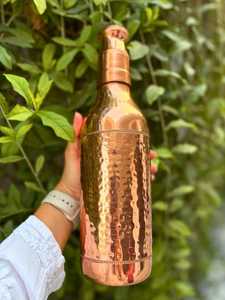 ขวดน้ำทองแดงล้วนมาใหม่ทำด้วยมือขวดน้ำทองแดงตอก1ลิตรสุขภาพอายุรเวท - Product Image 4