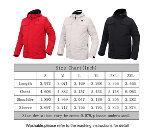 Men's Heated Hooded Puffer <b>Jacket</b> Winter Sporty <b>Thick</b> Polyester Nylon Zipper Closure Solid Color <b>Fleece</b> Lining Regular - Product Image 6