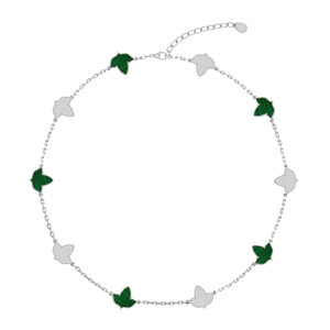 Collier AKA 10 Ivy Malachite plaqué or 24 carats pour femmes, élégant, couleur vert et or, feuille de lierre, bijoux de mode, pendentif de luxe - Product Image 1