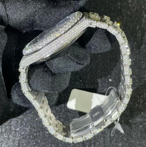 Reloj Mecánico Cuadrado de Lujo para Hombre y Mujer, con Moissanita, Estilo Antiguo, VVS, Analógico, de Acero Inoxidable y Cristal, Proveedor Directo de la India - Product Image 3