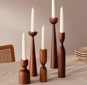 Beautiful Wooden Candle Holder Handcrafted Decorative Accent For Dining <b>Tables</b> Living Rooms And Special Events - Product Image 2