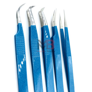 Pinzas para Pestañas de Acero Inoxidable Antiestáticas de Marca Privada con Punta de Fibra, Logotipo Personalizado, Pinzas para Extensión de Pestañas de Volumen - Product Image 5
