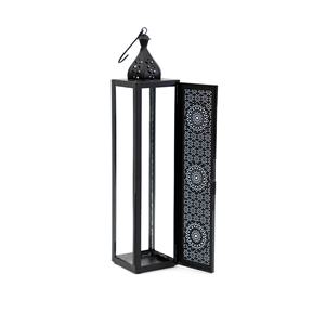 2026 Home Decorations Elegant Black Metal Moroccan <b>Candle</b> <b>Holder</b> <b>Lanterns</b> for Ramadan Decor - Product Image 4