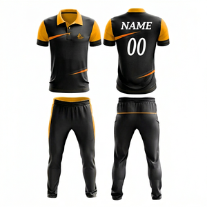 Unisex <b>Cricket</b> Jersey Set Printed Sublimated <b>White</b> Black Red Striped Breathable Polyester Full Sleeve Elastic Waist Pants Bulk - Product Image 5