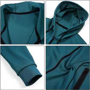 Survêtement de jogging personnalisé pour hommes, coupe slim, 100 % polyester, sweat-shirts et pantalons à fermeture éclair, ensembles de survêtements pour hommes - Product Image 3