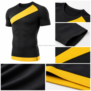 Custom <b>Men</b> Muscle Fit Short Sleeve <b>Compression</b> Top OEM Base Layer Training <b>Shirt</b> Breathable Quick Dry Fabric - Product Image 6