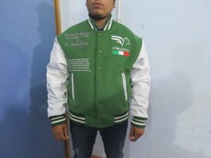 เสื้อแจ็คเก็ตเบสบอลแบบนักศึกษาสำหรับผู้ชาย ผลิตตามสั่ง คุณภาพสูง ปักลายแขนเสื้อ ผ้าฝ้าย 100% สำหรับฤดูใบไม้ผลิ - Product Image 2