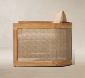 Silla de Exterior Moderna y Lujosa de Madera de Teca Sólida, Ecológica, con Acabado en Color Natural, para Apartamentos y Hoteles - Product Image 4