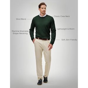 Pull en laine mélangée classique à col rond pour homme, tendance, décontracté, automne, hiver, motif imprimé, personnalisable, produit ODM - Product Image 4