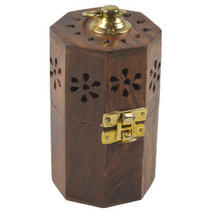 Large Wooden <b>Bakhoor</b> <b>Burner</b> With Sturdy Build Designed For Continuous Use And Long Lasting Durability At Home - Product Image 3