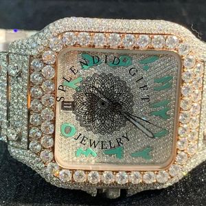 Reloj de Diamantes de Lujo Splendid Gift Jewelry para Hombre, Caja de 28 mm, Movimiento de Cuarzo ETA Analógico, Cristal de Zafiro, Correa de Moissanita Plateada, 10 m - Product Image 4