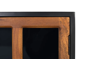 Armoire de cuisine et de salle à manger modulaire en bois massif de style industriel, durable et moderne, avec portes en verre - Product Image 5