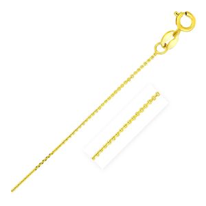 Cadena de Oro Amarillo de 14k con Eslabones de Cable Tallados en Diamante de 0.7mm, Collares Finos - Product Image 1