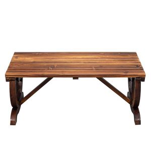 Rustic 2-Person Outdoor Wagon Wheel Bench Brown Porch Garden Bench for Backyard Patio - Product Image 1