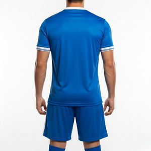 Tenues de football personnalisées respirantes à manches courtes en tissu à séchage rapide pour équipes scolaires et de club, tailles adultes, été - Product Image 2