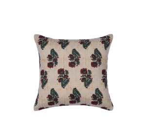 Funda de Cojín Decorativa para el Hogar y Hoteles, Hecha a Mano en India con Estampado Floral, 100% Algodón, 200 Hilos, 45*45cm, Cierre Invisible - Product Image 3