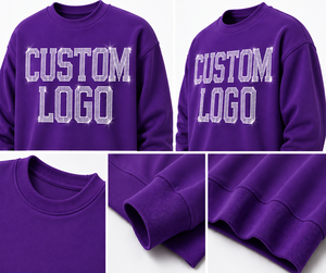 เสื้อสเวตเชิ้ตคอกลมผู้ชาย ดีไซน์ตัวอักษรประดับเพชร ทรงปกติ สไตล์ลำลองสำหรับฤดูใบไม้ร่วง ผ้าถัก 100% ผ้าฝ้าย - Product Image 5