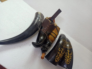Handmade Viking Drinking Horn Mug Traditional Viking Horn Drinking Cup Natural Shape Waterproof Buffalo Horn Christmas Gift - Product Image 5