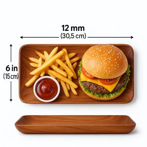 Bandeja de madera de buena calidad para servir té y desayuno, plato decorativo para comedor y cocina, de proveedor indio para exportación a granel. - Product Image 2