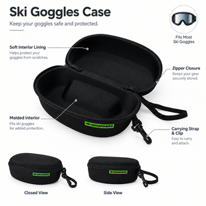 Estuche rígido para gafas de esquí en forma de U, bolsa protectora de EVA para gafas con mosquetón, estuche de EVA - Product Image 1
