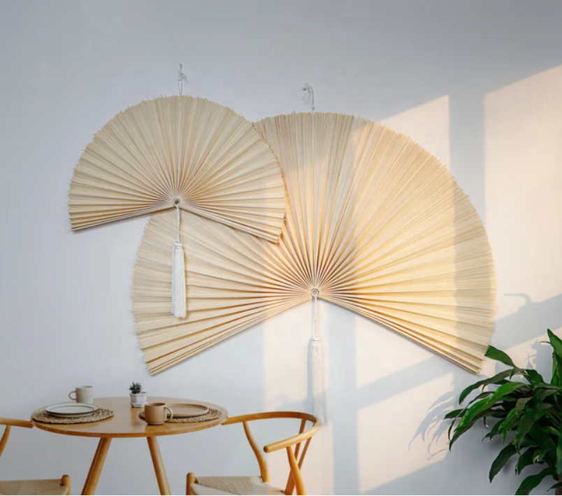 Ventaglio Pieghevole Decorativo In Bambù Con Nappe - Ideale Per Rinfrescarsi E Arredare - Regalo Estivo - 3