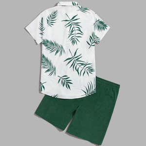 Custom Hawaiian Shirt Shorts <b>Set</b> Tropical Print Summer Beach Wear Unisex OEM Private Label Resort Vacation Outfit Ready - Product Image 3