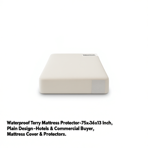 Waterproof Terry Mattress Protector-75x36x13 Inch-Plain Design-Hotels & Commercial Buyer - Product Image 3