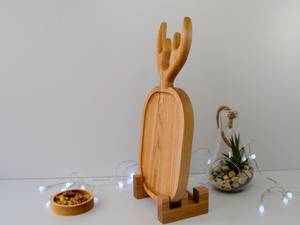 Plateau de service de luxe moderne en forme de cerf avec support, design minimaliste, en bois massif, motif animalier, assiettes et plats – Vente chaude - Product Image 5
