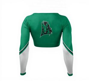 Cheerleading Crop Top Uniform Long Sleeve Custom Sublimation Cheer T shirts for Women Girls Dancing Team Training Competition - Product Image 3