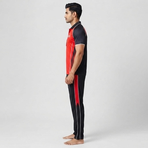 OUTDO Men's <b>White</b> Red Black <b>Cricket</b> Uniform With Diagonal Stripe Design Breathable Polyester Sportswear <b>Cricket</b> Uniform - Product Image 4