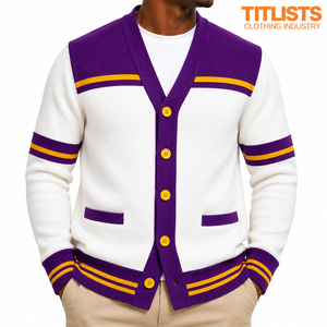Ajoutez vos pulls personnalisés de haute qualité à col en V pour les logos des universités américaines Jack & Jil, cardigans tricotés - Product Image 2