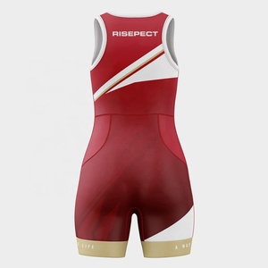 ชุดนักมวยปล้ำ OEM 2026 สีแดง ขาว ทอง พิมพ์ลายแบบ Sublimation ทรงเข้ารูป ชุดวันพีซ สำหรับผู้ชาย ชุดศิลปะการต่อสู้ แห้งเร็ว สำหรับผู้ใหญ่ - Product Image 3