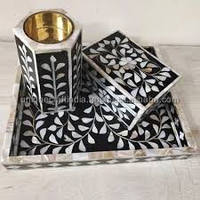 Dernier arrivage Ensemble Bakhour MOP | Plateau arabe fabriqué à la main avec brûleur à oud et encensoir dans une boîte-cadeau | Accent maison Eid & Ramadan Luxe