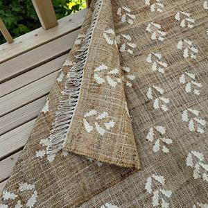 Alfombra Kilim de Yute Natural Hecha a Mano, Alfombra Tejida Ecológica con Patrón Abstracto, Alfombra Sostenible para Sala de Estar - Product Image 4