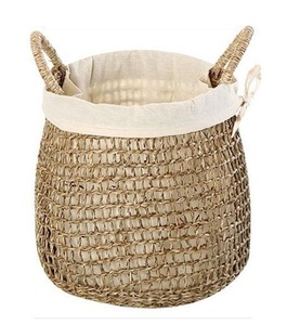 Cesta de Almacenamiento Multifuncional Rústica Ecológica de Pasto Marino de Primera Calidad, Organizador Tejido Natural para Cocina y Lavandería - Product Image 4