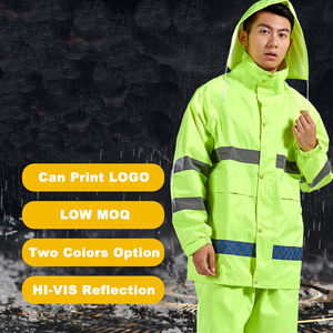 Ensemble imperméable haute visibilité réfléchissant pour le travail : veste et pantalon de pluie, uniforme de sécurité industrielle - Product Image 2