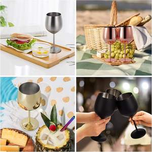 Stainless Steel Gold Plated Sustainable Modern 300ml <b>Wine</b> <b>Goblet</b> for Wedding Christmas Party Bar & Cocktail Use - Product Image 6