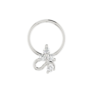 AJRETAIL Bijou de piercing fin en or 14K pour femme, design étincelant, diamant naturel 0,069 ct, clou de nez ethnique pour mariage - Product Image 3
