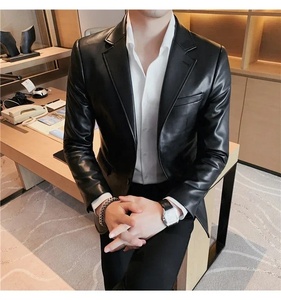 2024 Men's Casual Autumn Winter Brand Clothing Leather <b>Jackets</b> Male Slim Fit Fashion Casual Leather <b>Jackets</b> Man Coats S-3XL - Product Image 1