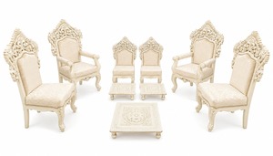 Juego de Sillas para Mandap de Boda India, Sillas de Mandap de Madera Talladas a Mano, Sillas para Ceremonia de Boda Hindú, California - Product Image 2