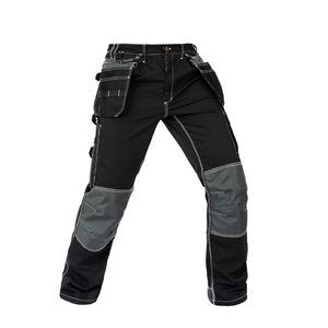 Pantalones de Trabajo Negros para Hombre con Rodilleras y Múltiples Bolsillos - Product Image 2