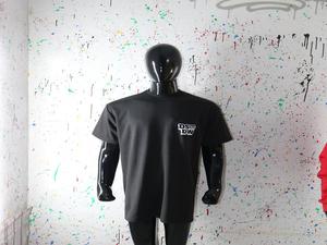 Camiseta Negra 100% Algodón con Bolsillo, Peso Pesado 250 GSM, Lavado Ácido, Transpirable, Estilo Urbano, Estampado por Transferencia Térmica - Product Image 6