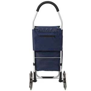 Carrello della spesa pieghevole e rimovibile in acciaio inossidabile nero con borsa impermeabile in tessuto Oxford e ruote per salire le scale - Product Image 4