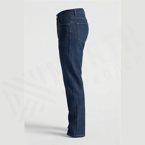 Jean en denim coupe droite délavé clair pour homme, taille haute, coupe régulière, en coton, décontracté, automne-hiver, tissé uni - Product Image 3