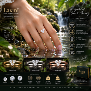 Anillo de Compromiso de Oro Rosa de 14k con Certificado IGI, Tres Diamantes y Diseño Floral para Mujer, Anillo de Boda - Product Image 5